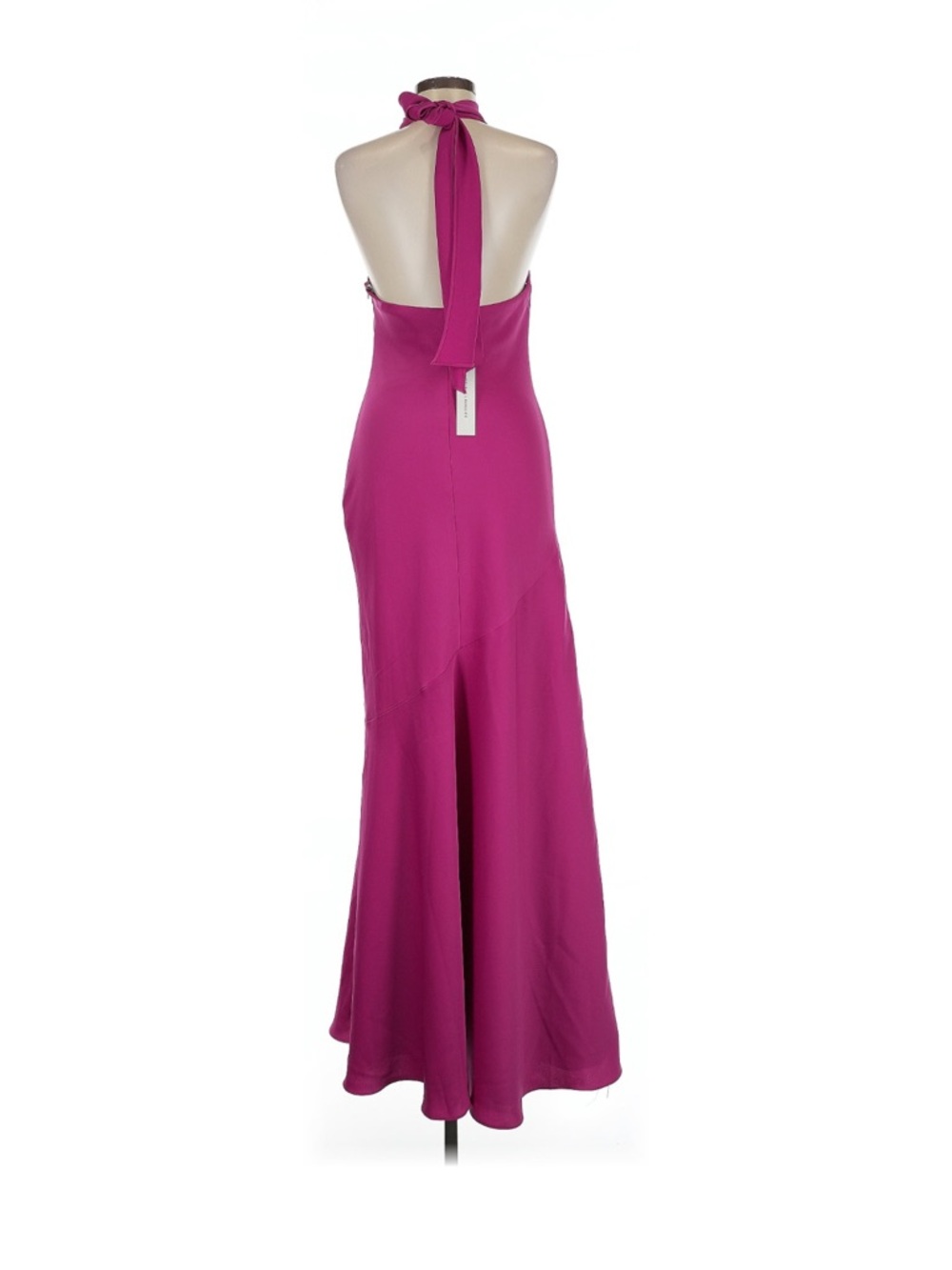 Monique Lhuillier Fuchsia High-Neck Maxi Gown - Picture 3 of 7
